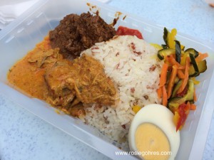 Nasi Dagang-wild rice,fish gully,egg,beef